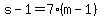 s-1=7%28m-1%29