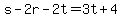 s-2r-2t+=+3t%2B4