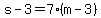 s-3=7%28m-3%29