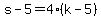 s-5=4%28k-5%29