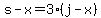 s-x=3%28j-x%29