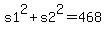 s1%5E2+%2B+s2%5E2+=+468