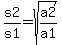 s2%2Fs1+=+sqrt%28a2%2Fa1%29