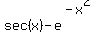sec%28x%29+-+e%5E%28-x%5E2%29