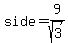 side+=+9%2Fsqrt%283%29