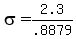 sigma=2.3%2F.8879