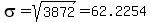sigma=sqrt%283872%29=62.2254