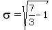 sigma+=+sqrt%28+7%2F3+-+1+%29
