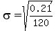 sigma+=+sqrt%280.21%2F120%29