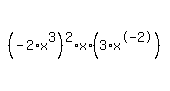 simplify_cartoon%28+%28-2%2Ax%5E3%29%5E2%2Ax%2A%283%2Ax%5E-2%29+%29