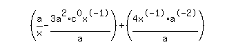 simplify_cartoon%28+%28a%2Fx-3a%5E2%2Ac%5E0x%5E-1%2Fa%29%2B%284x%5E-1%2Fa%2Aa%5E-2%29+%29