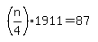 simplify_cartoon%28+%28n%2F4%29%2A1911=87+%29
