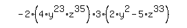 simplify_cartoon%28+-2%2A%284%2Ay%5E23%2Az%5E35%29%2A3%2A%282%2Ay%5E2-5%2Az%5E33%29+%29