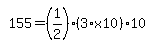 simplify_cartoon%28+155=%281%2F2%29%2A%283%2Ax10%29%2A10+%29