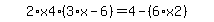 simplify_cartoon%28+2%2Ax4%2A%283%2Ax-6%29=4-%286%2Ax2%29+%29