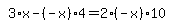 simplify_cartoon%28+3%2Ax-%28-x%29%2A4=2%2A%28-x%29%2A10+%29