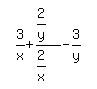 simplify_cartoon%28+3%2Fx%2B%282%2Fy%29%2F%282%2Fx%29-3%2Fy+%29