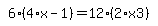 simplify_cartoon%28+6%2A%284%2Ax-1%29=12%2A%282%2Ax3%29+%29