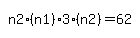 simplify_cartoon%28+n2%2A%28n1%29%2A3%2A%28n2%29=62+%29