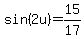 sin%282u%29=15%2F17