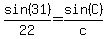 sin%2831%29%2F22=sin%28C%29%2Fc