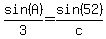 sin%28A%29%2F3=sin%2852%29%2Fc