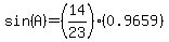 sin%28A%29=%2814%2F23%29%280.9659%29