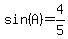 sin%28A%29=4%2F5