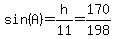 sin%28A%29=h%2F11=170%2F198