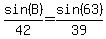 sin%28B%29%2F42=sin%2863%29%2F39