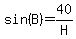 sin%28B%29=40%2FH