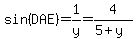 sin%28DAE%29=1%2Fy=4%2F%285%2By%29