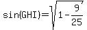 sin%28GHI%29=sqrt%281-9%2F25%29