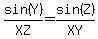 sin%28Y%29%2FXZ=sin%28Z%29%2FXY