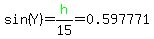 sin%28Y%29=green%28h%29%2F15=0.597771