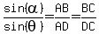 sin%28alpha%29%2Fsin%28theta%29+=+AB%2FAD+=+BC%2FDC