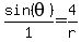 sin%28theta%29%2F1=4%2Fr