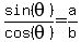 sin%28theta%29%2Fcos%28theta%29+=+a%2Fb
