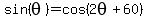 sin%28theta%29=+cos%282theta%2B60%29