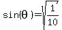 sin%28theta%29=sqrt%281%2F10%29