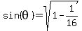 sin%28theta%29=sqrt%281-1%2F16%29