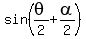 sin%28theta%2F2%2Balpha%2F2%29