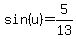 sin%28u%29=5%2F13