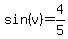sin%28v%29=4%2F5