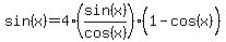 sin%28x%29=4%28sin%28x%29%2Fcos%28x%29%29%281-cos%28x%29%5E%22%22%29