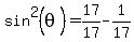 sin%5E2%28theta%29=17%2F17-1%2F17