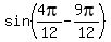 sin+%284pi%2F12+-+9pi%2F12%29