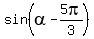 sin+%28alpha+-+5pi%2F3%29