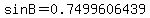 sinB+=+0.7499606439