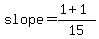slope=%281%2B1%29%2F15